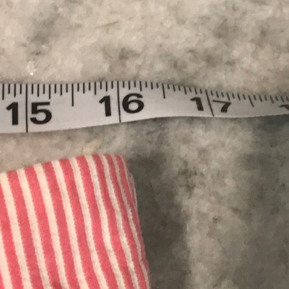 Southern Tide Skipjack Shorts Mens 33 Red White Stripe Seersucker Cotton Flat - Picture 6 of 8